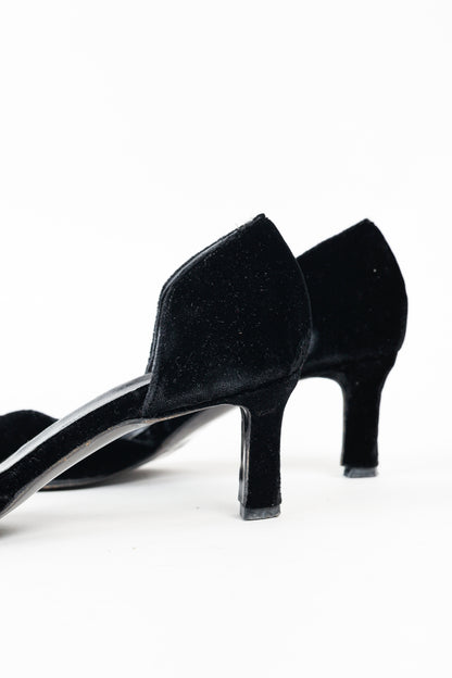 Giorgio Armani Vintage Black Velvet D'Orsay Pumps
