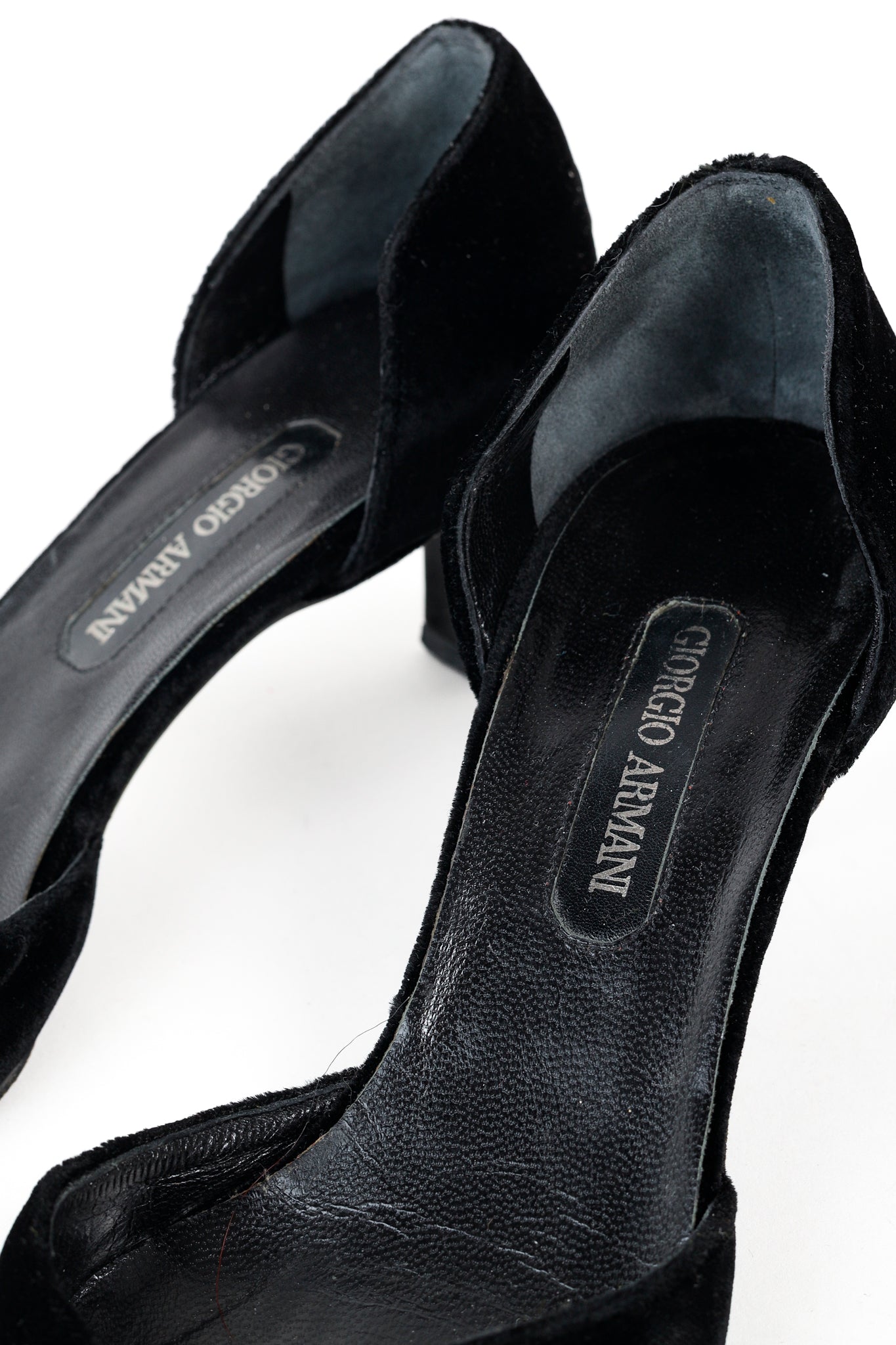 Giorgio Armani Vintage Black Velvet D'Orsay Pumps