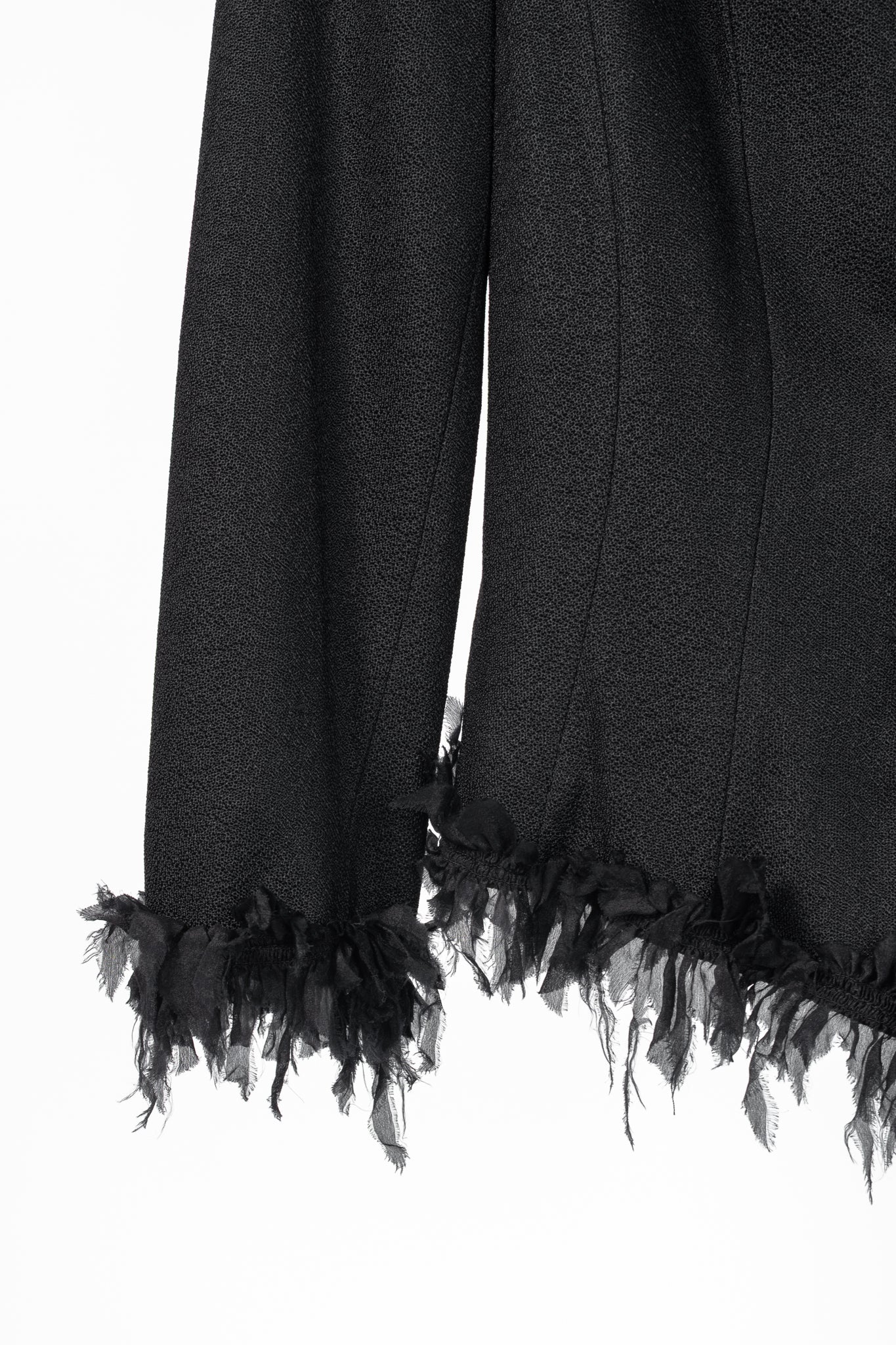 Armani Collezioni Black Crepe Silk-Fringe Jacket