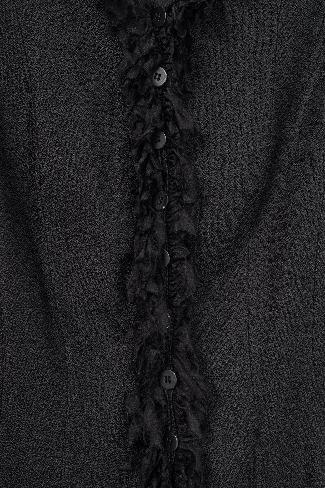 Armani Collezioni Black Crepe Silk-Fringe Jacket