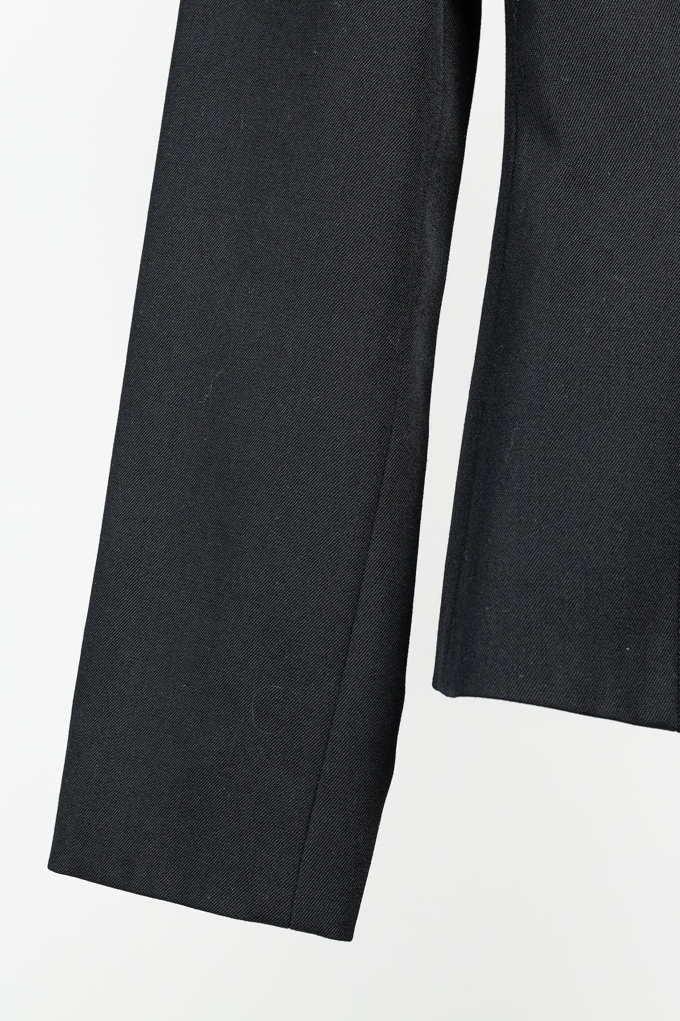 Emporio Armani 2005 Vintage Zip-Up Peplum-Back Black Wool Blazer
