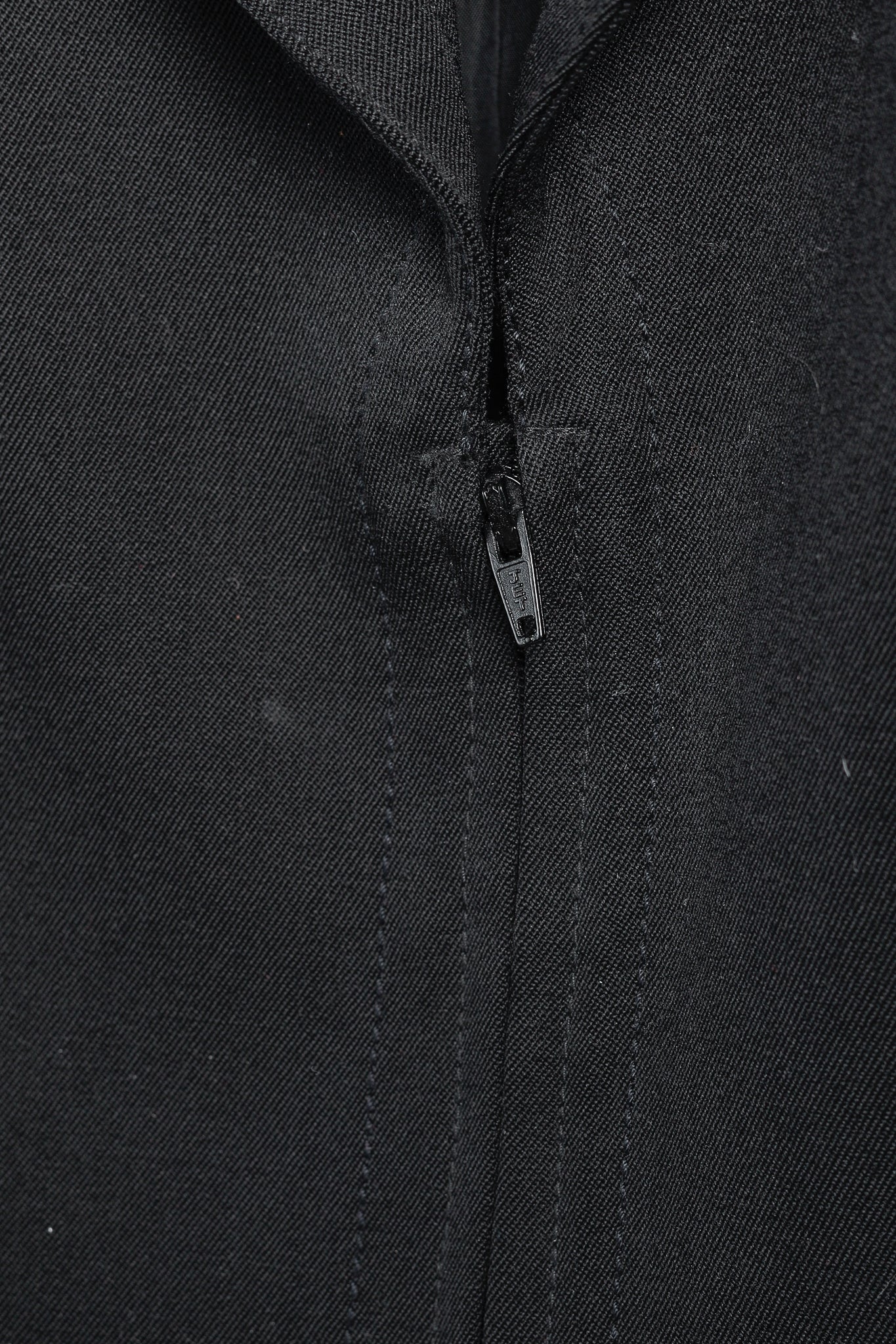 Emporio Armani 2005 Vintage Zip-Up Peplum-Back Black Wool Blazer