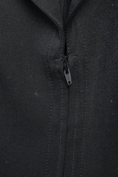 Emporio Armani 2005 Vintage Zip-Up Peplum-Back Black Wool Blazer
