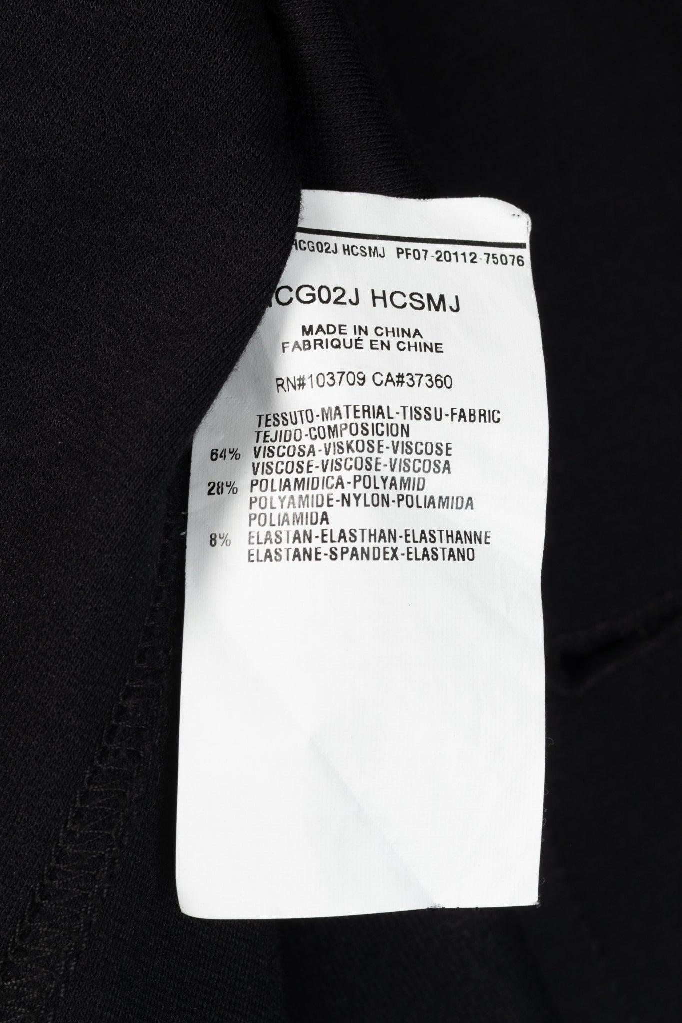 Armani Collezioni Black Jersey Buttoned Stand-Collar Jacket