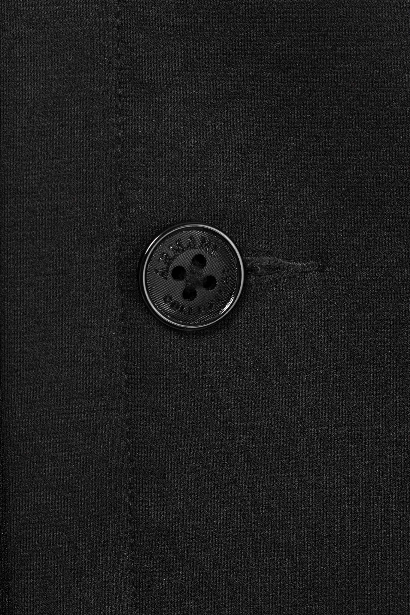 Armani Collezioni Black Jersey Buttoned Stand-Collar Jacket