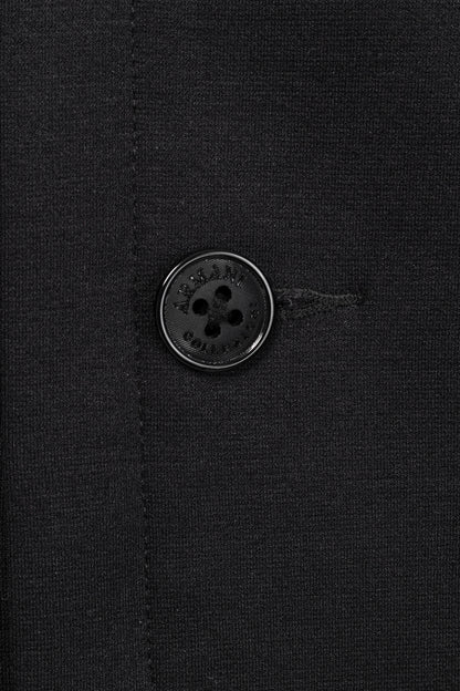 Armani Collezioni Black Jersey Buttoned Stand-Collar Jacket