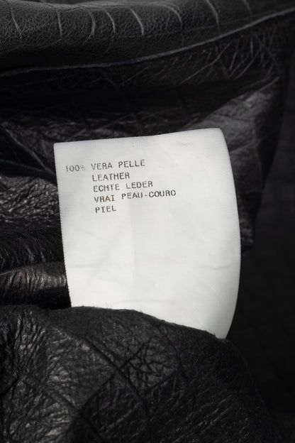 Armani Collezioni Black Croc-Embossed Leather Blazer