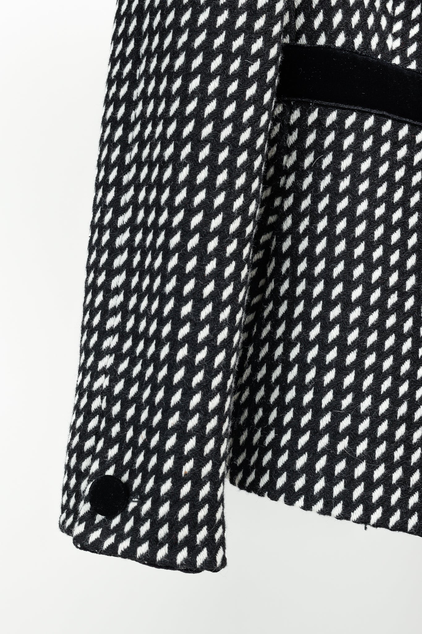 Emporio Armani 2006 Black White Velvet Bow Trimmed Wool Jacket