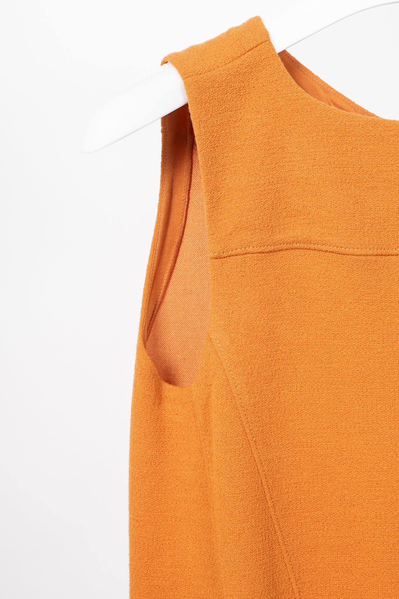 Armani Collezioni Orange Wool-Terry Sleeveless Sheath Dress