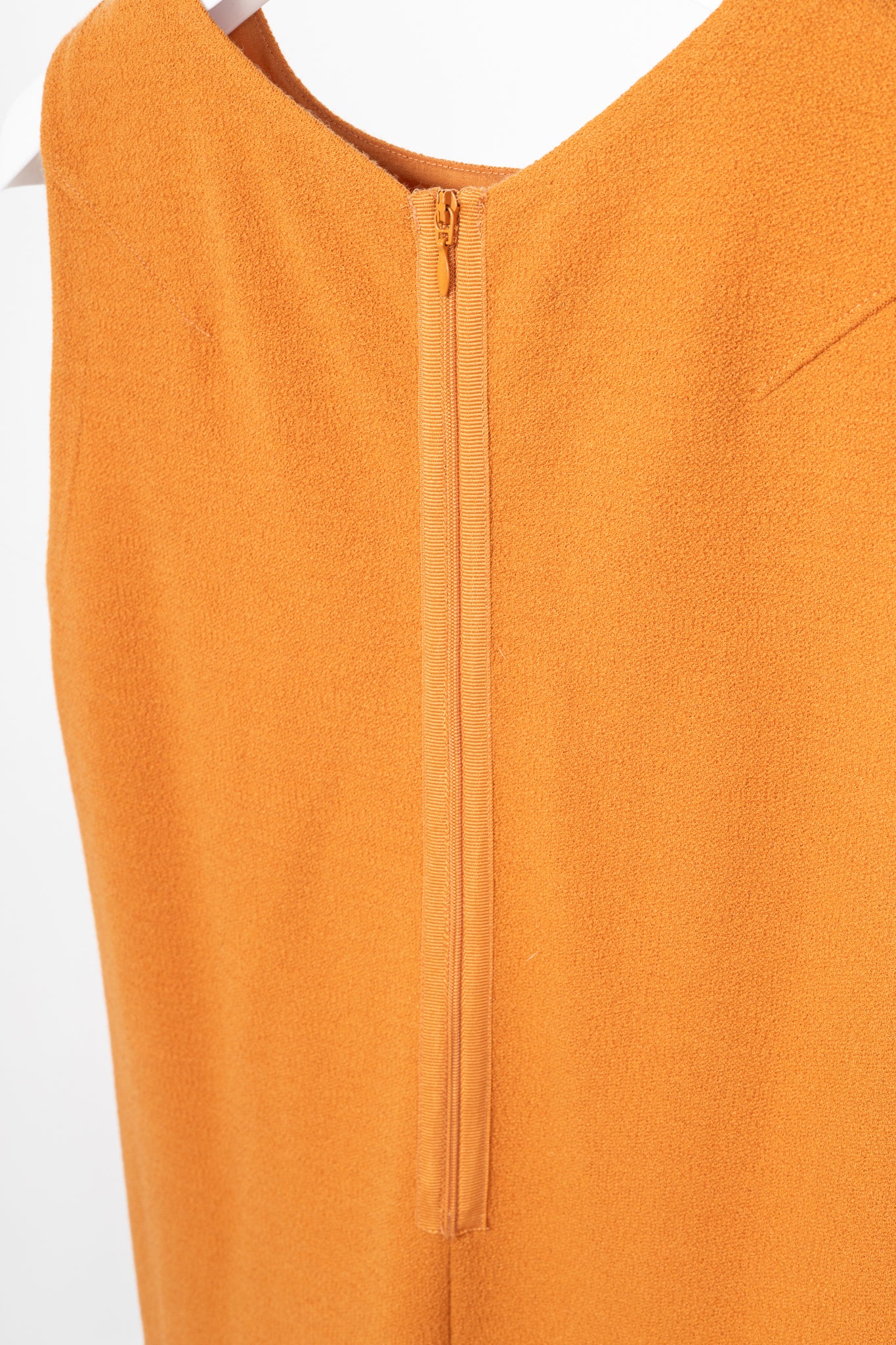 Armani Collezioni Orange Wool-Terry Sleeveless Sheath Dress