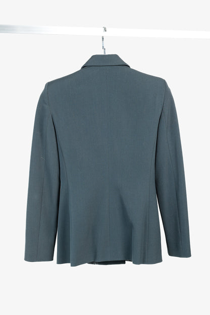 Emporio Armani Minimalist Grey-Green Hidden Button Blazer