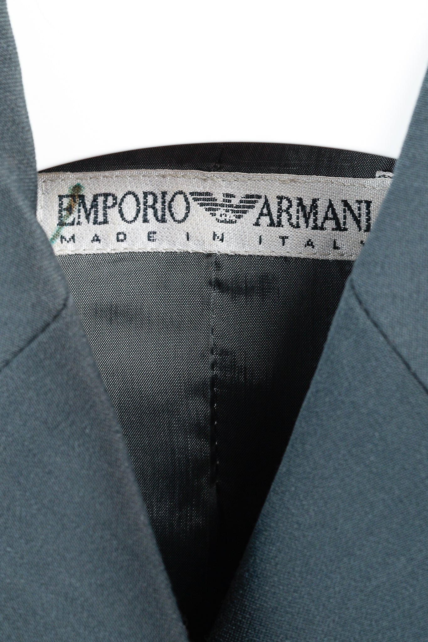Emporio Armani Minimalist Grey-Green Hidden Button Blazer