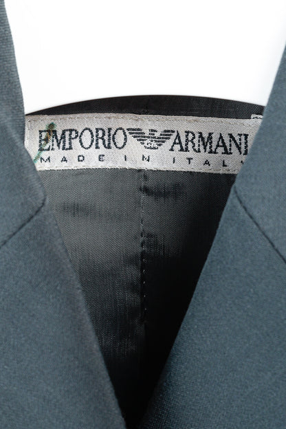 Emporio Armani Minimalist Grey-Green Hidden Button Blazer