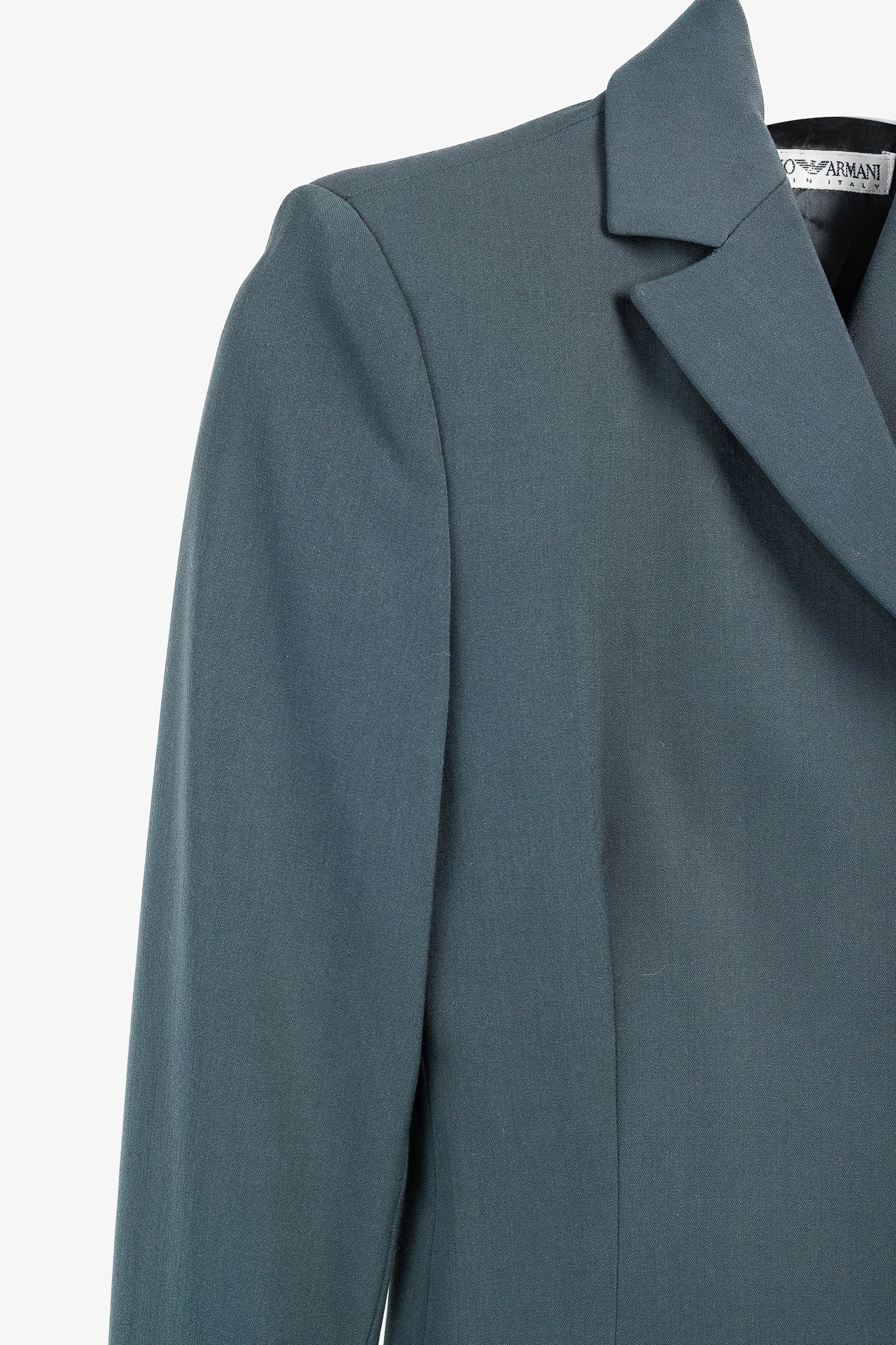Emporio Armani Minimalist Grey-Green Hidden Button Blazer