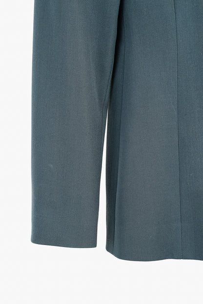 Emporio Armani Minimalist Grey-Green Hidden Button Blazer