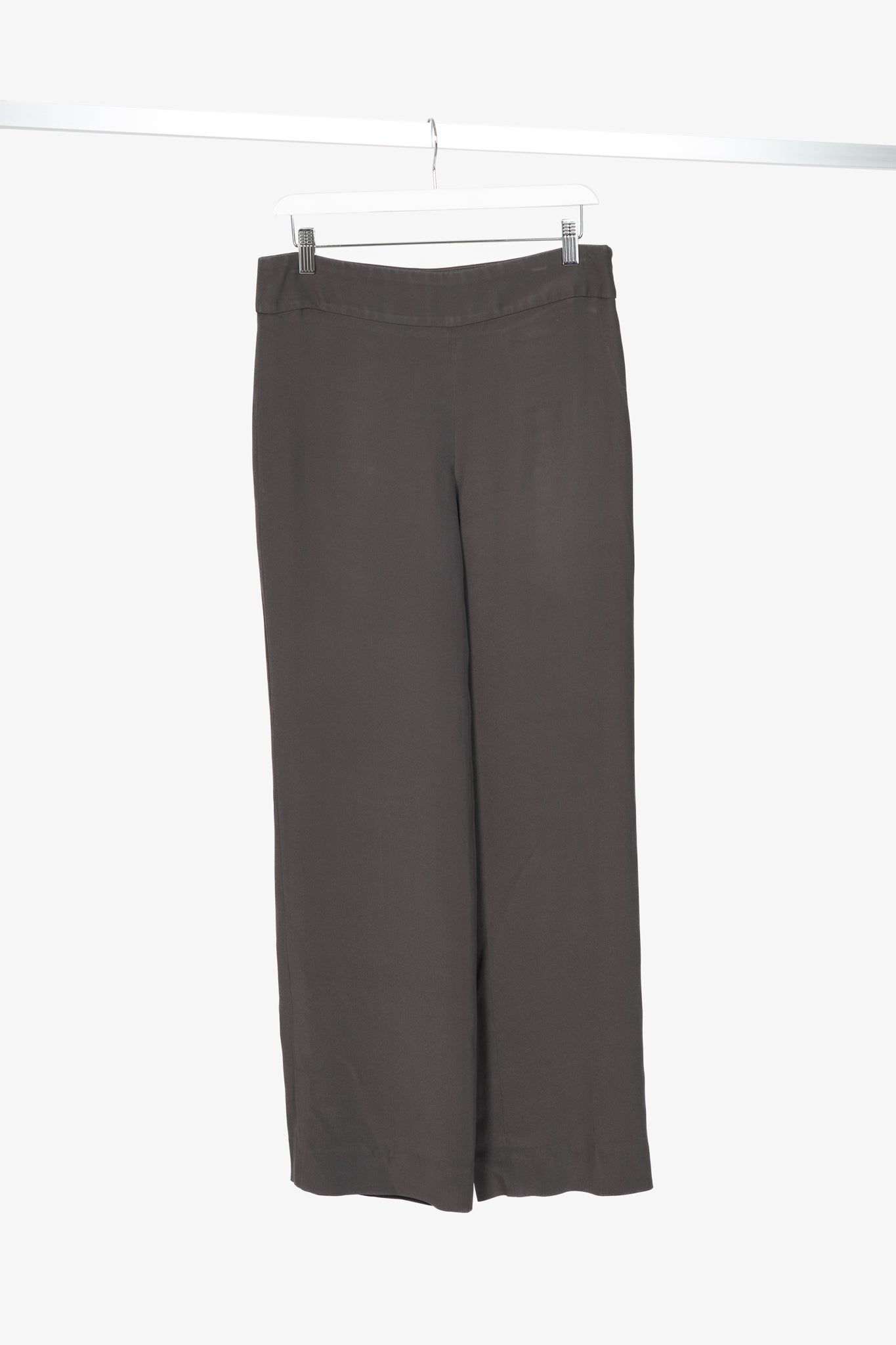 Armani Collezioni Grey Crepe Straight-Leg Trousers