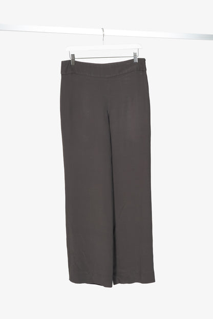Armani Collezioni Grey Crepe Straight-Leg Trousers