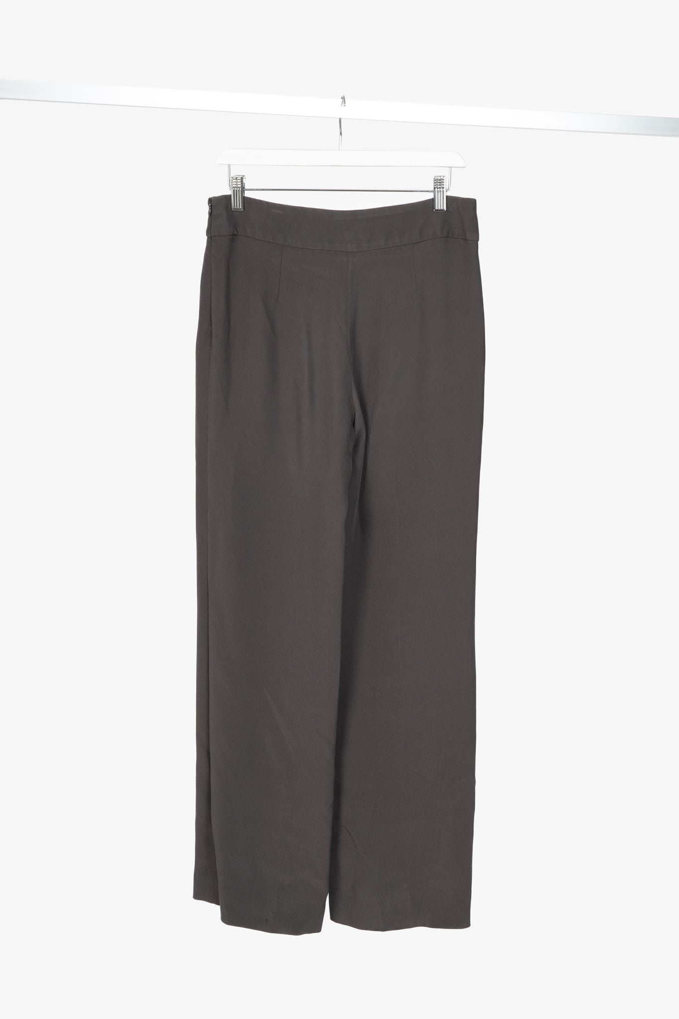 Armani Collezioni Grey Crepe Straight-Leg Trousers
