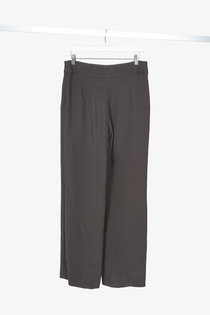 Armani Collezioni Grey Crepe Straight-Leg Trousers