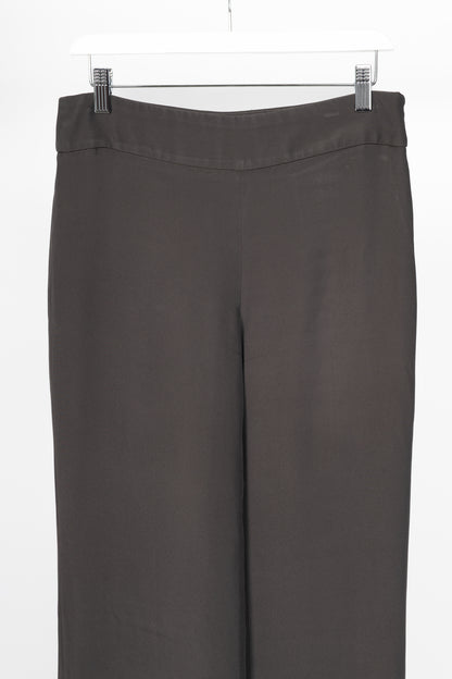 Armani Collezioni Grey Crepe Straight-Leg Trousers