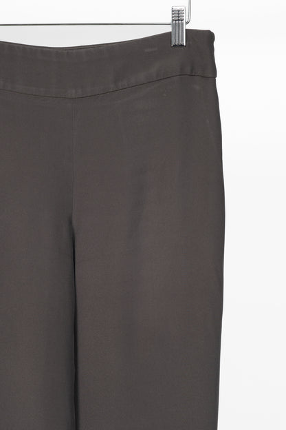 Armani Collezioni Grey Crepe Straight-Leg Trousers
