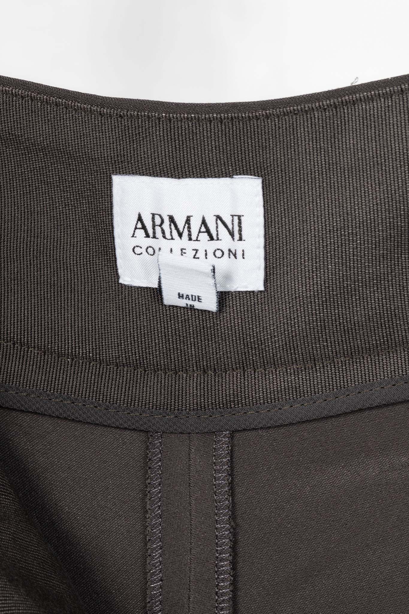 Armani Collezioni Grey Crepe Straight-Leg Trousers