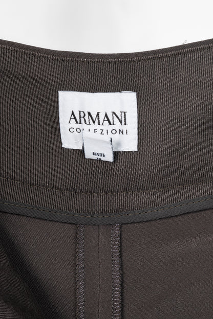 Armani Collezioni Grey Crepe Straight-Leg Trousers