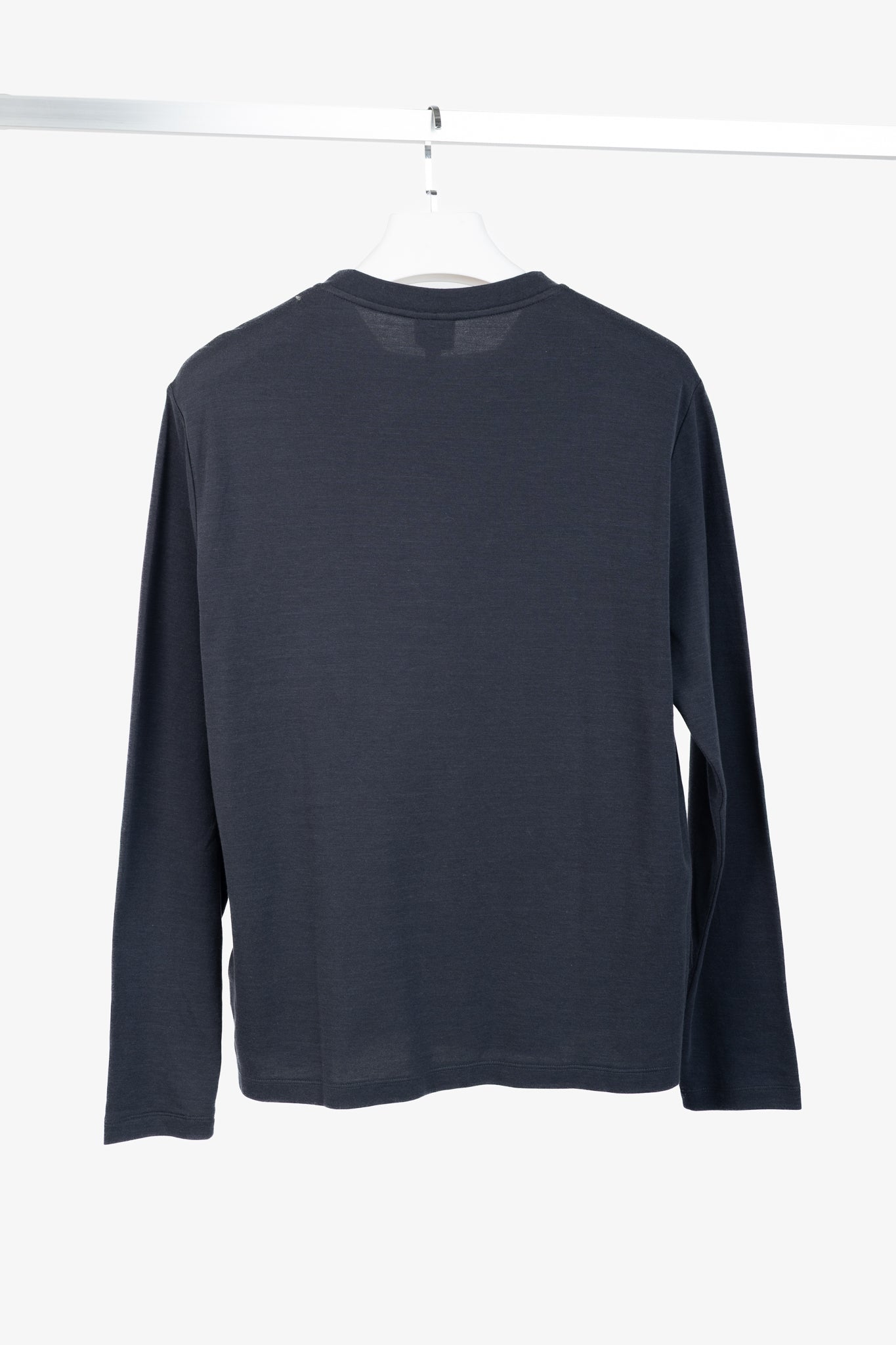 Armani Collezioni Navy-Jersey Layered-Crewneck Long-Sleeve T-Shirt
