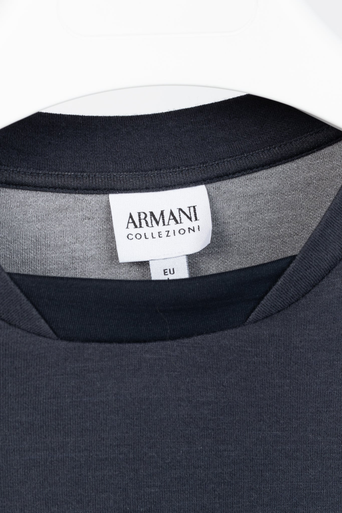 Armani Collezioni Navy-Jersey Layered-Crewneck Long-Sleeve T-Shirt