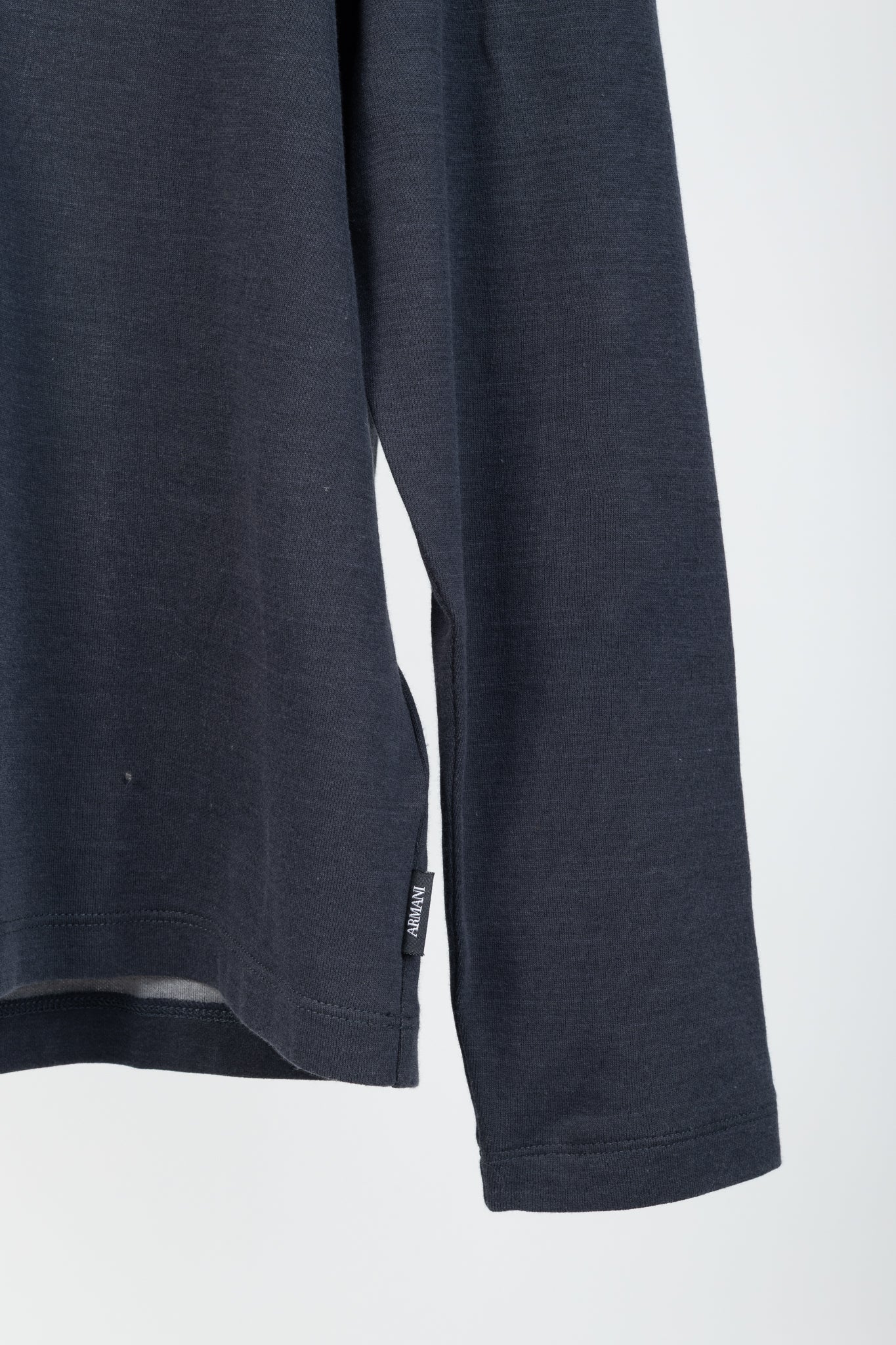 Armani Collezioni Navy-Jersey Layered-Crewneck Long-Sleeve T-Shirt