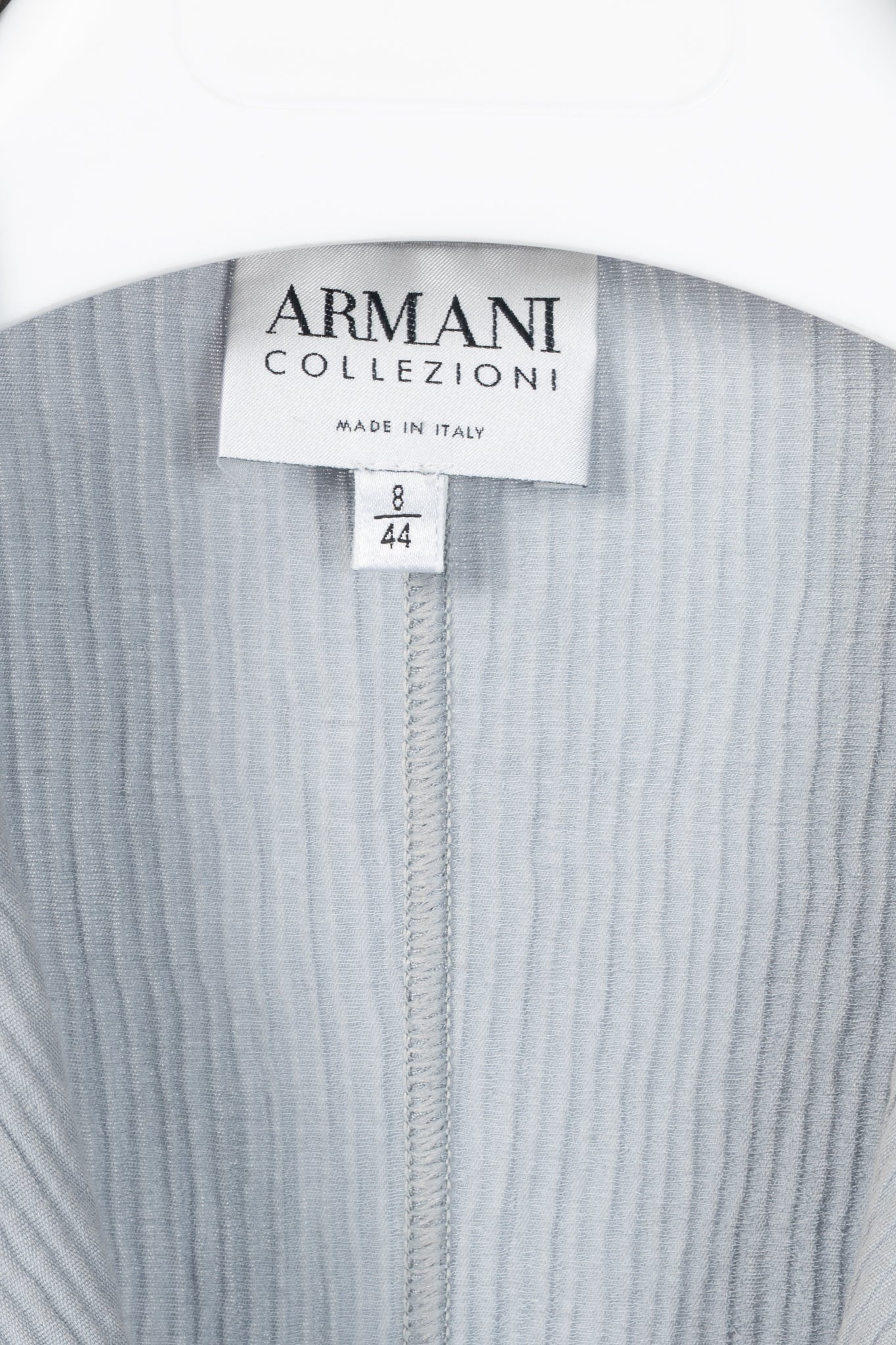 Armani Collezioni Bluish-Grey Cotton & Linen-Blend Textured Blazer