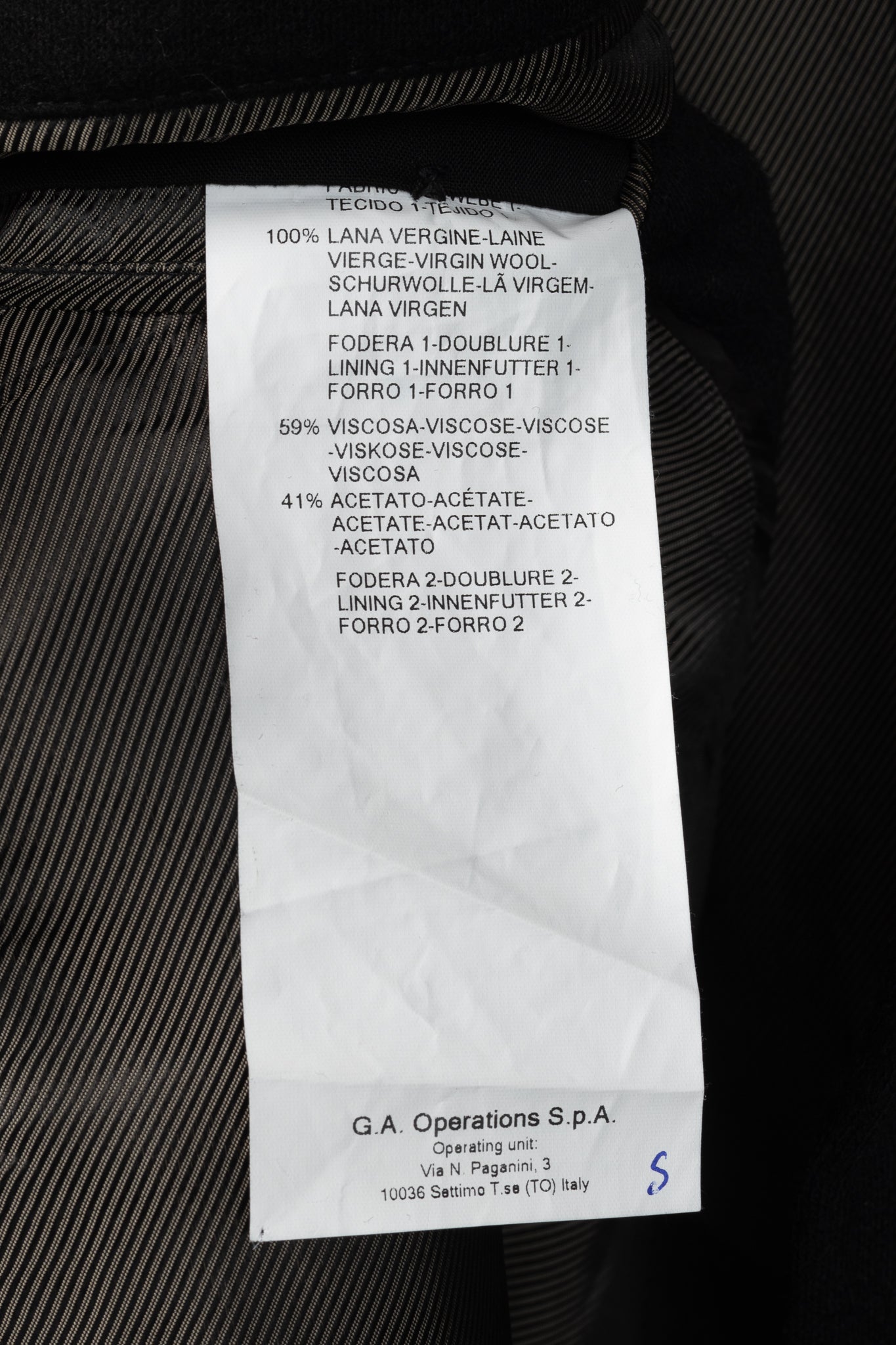 Armani Collezioni Black Wool Flannel Blazer