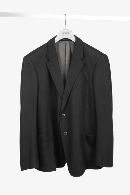 Armani Collezioni Black Wool Flannel Blazer
