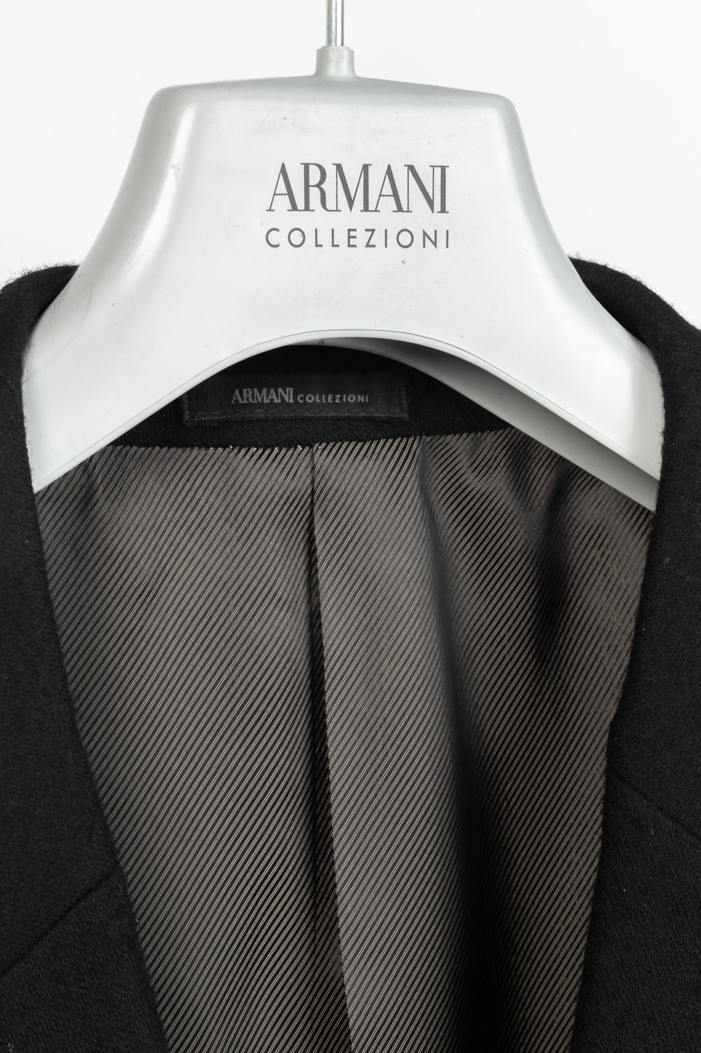 Armani Collezioni Black Wool Flannel Blazer