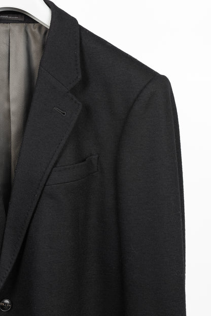 Armani Collezioni Black Wool Flannel Blazer