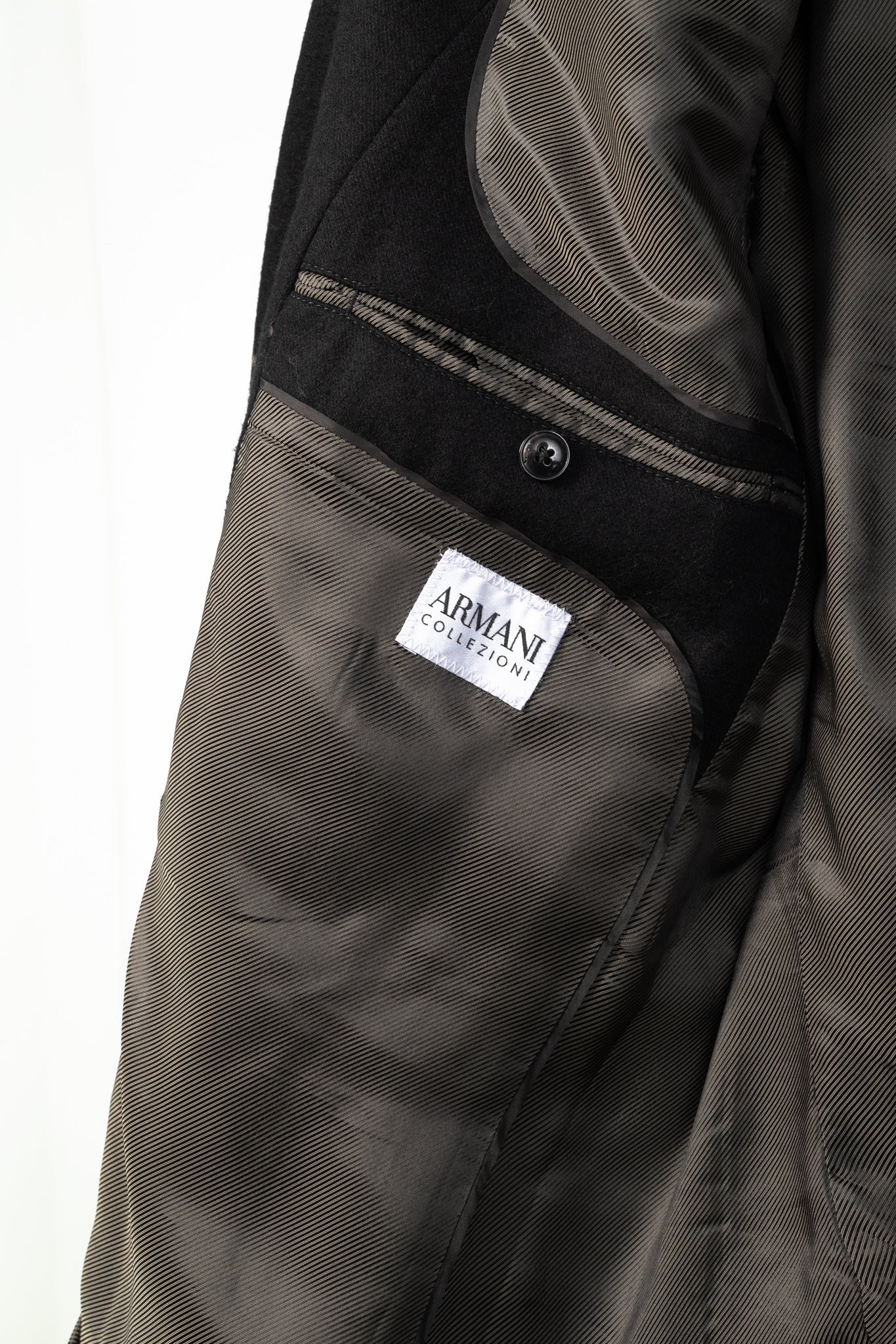Armani Collezioni Black Wool Flannel Blazer