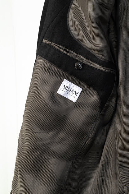 Armani Collezioni Black Wool Flannel Blazer