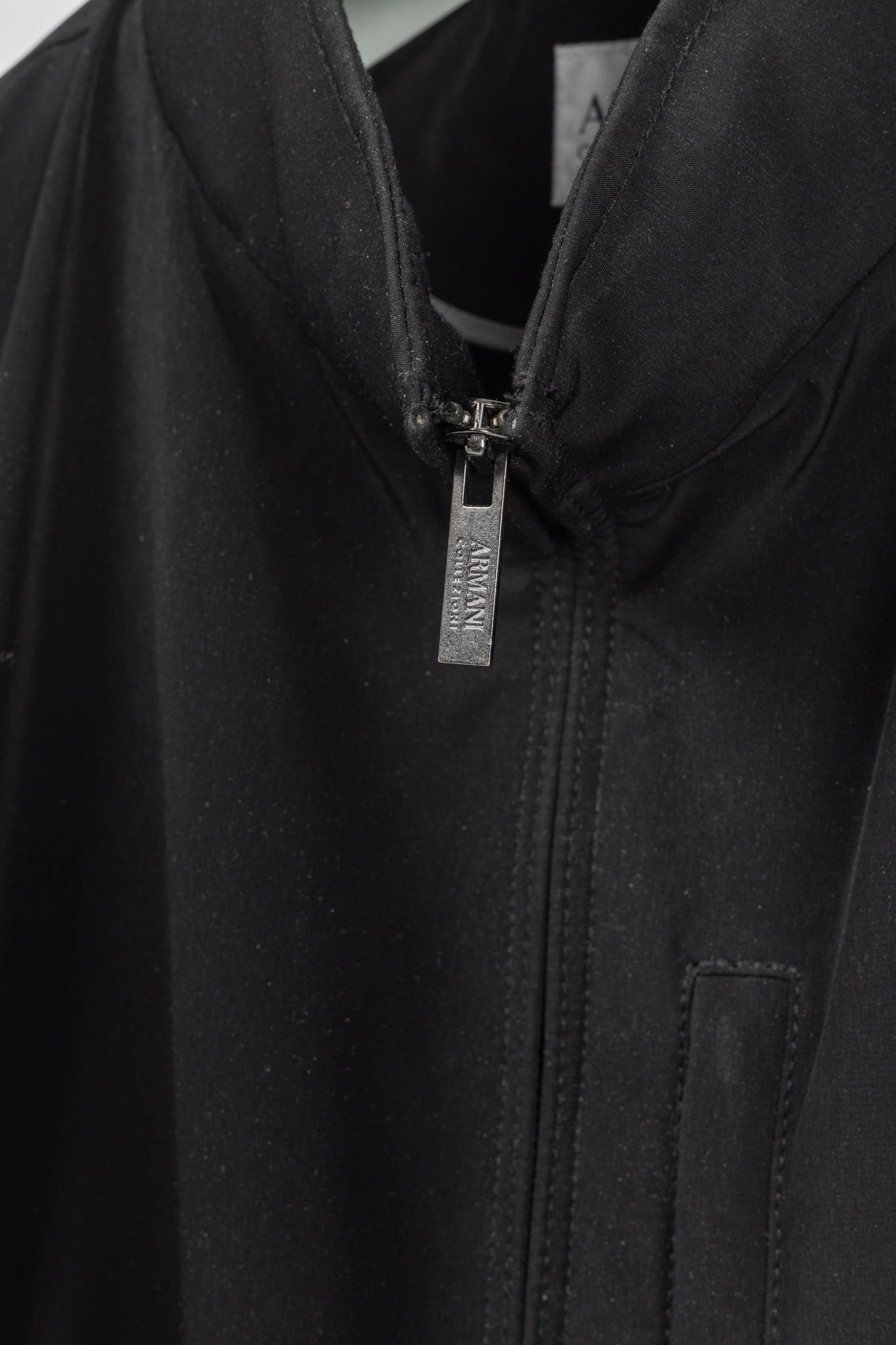 Armani Collezioni Black Water-Repellent Hidden-Hood Jacket