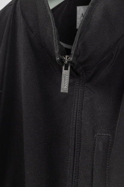 Armani Collezioni Black Water-Repellent Hidden-Hood Jacket
