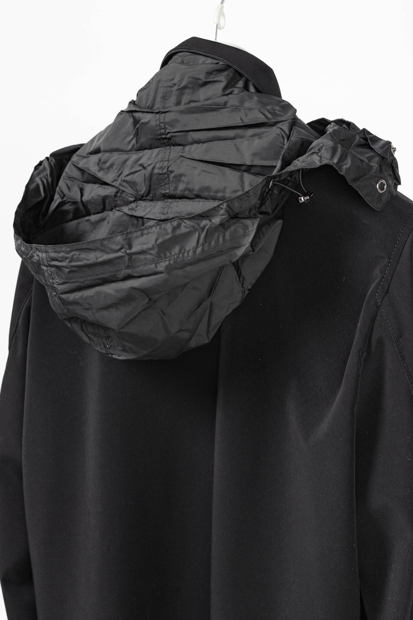 Armani Collezioni Black Water-Repellent Hidden-Hood Jacket