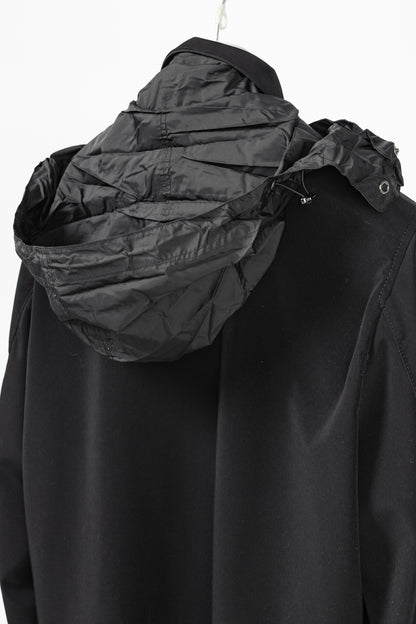 Armani Collezioni Black Water-Repellent Hidden-Hood Jacket