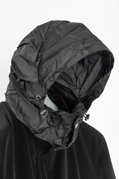 Armani Collezioni Black Water-Repellent Hidden-Hood Jacket