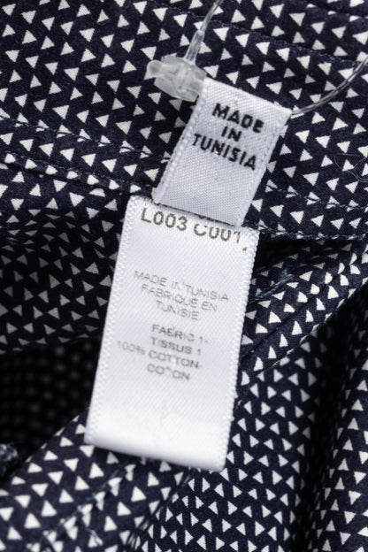 Armani Collezioni Navy Triangle-Print Cotton Button-Up Shirt