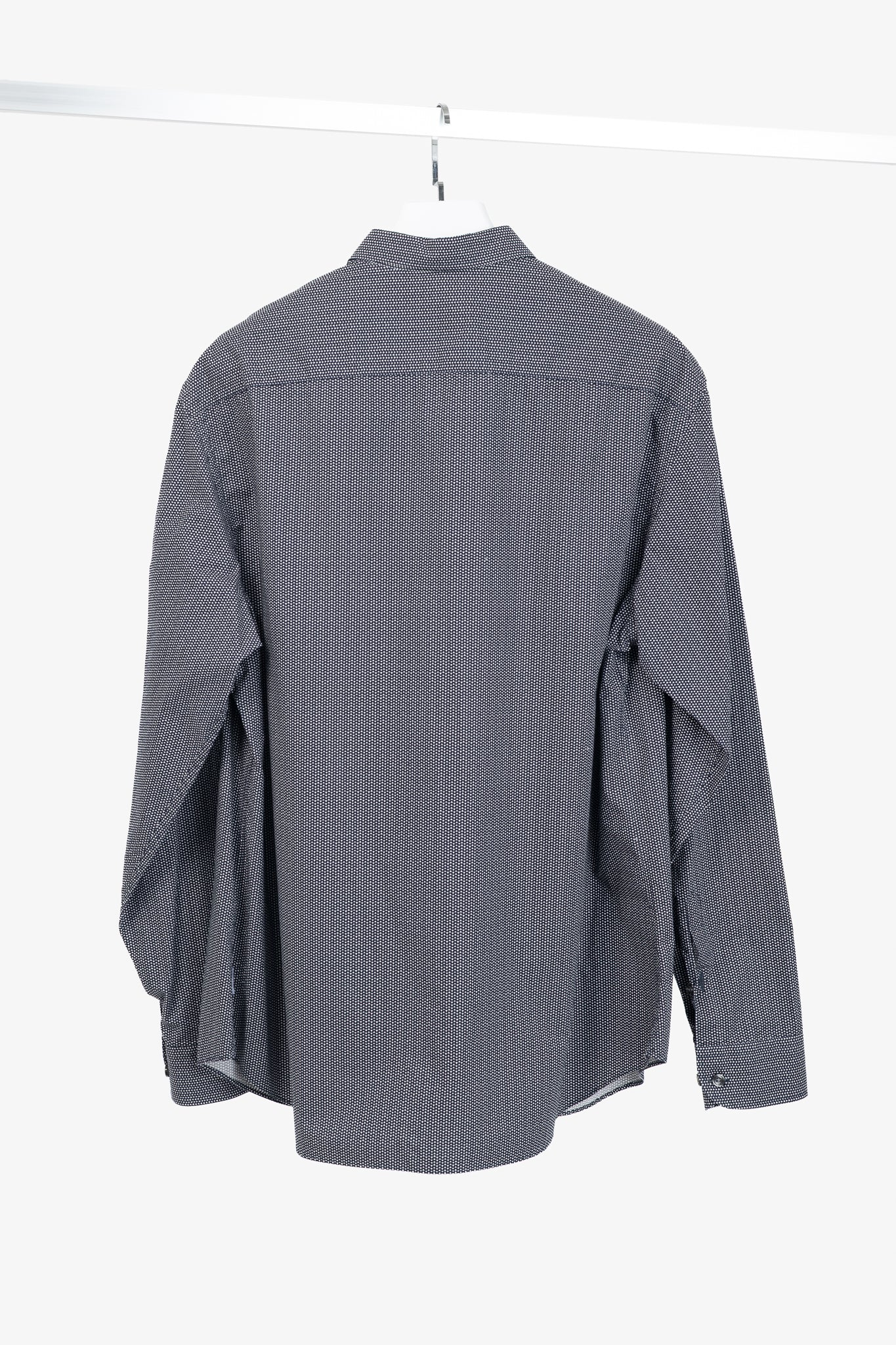 Armani Collezioni Navy Triangle-Print Cotton Button-Up Shirt