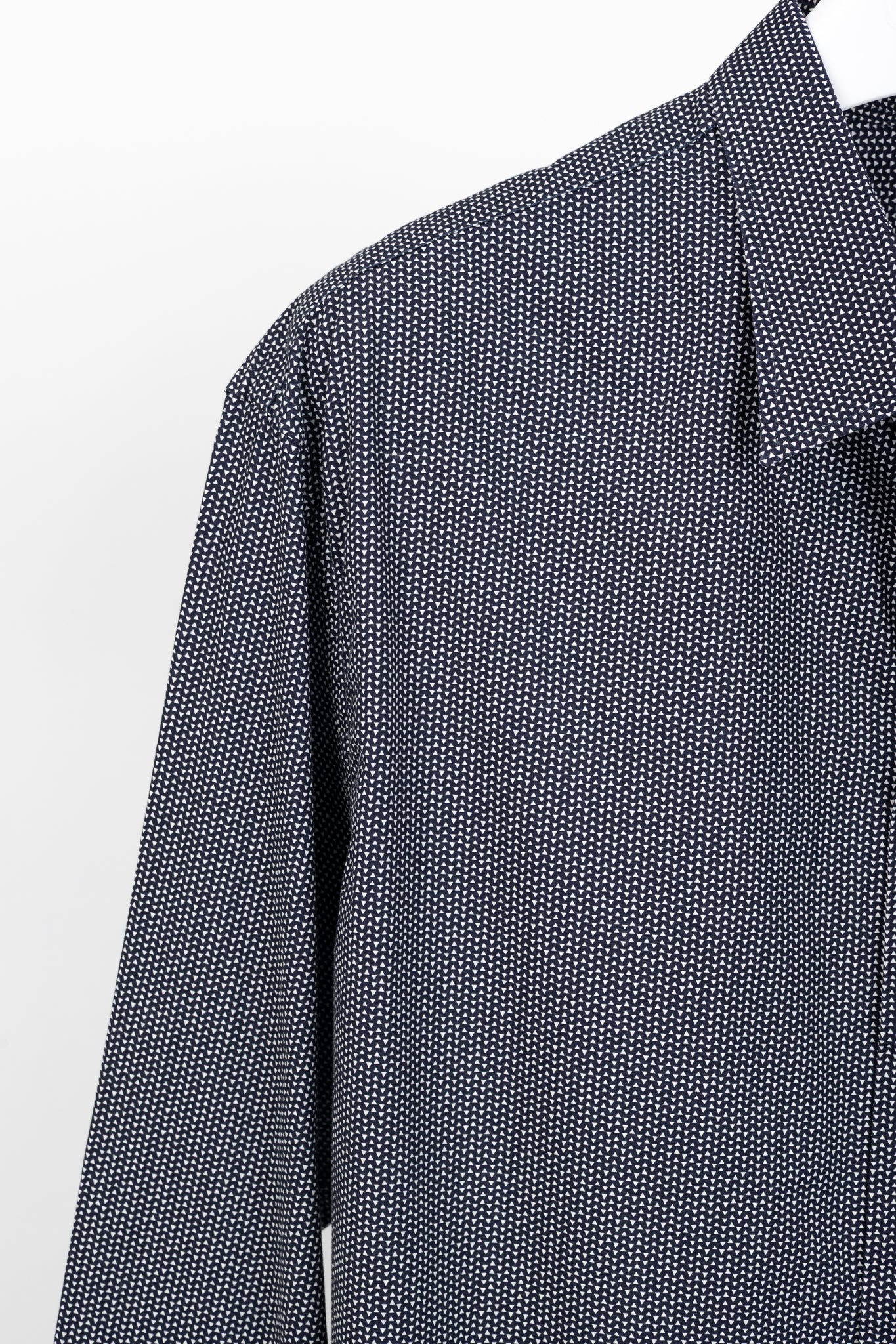 Armani Collezioni Navy Triangle-Print Cotton Button-Up Shirt