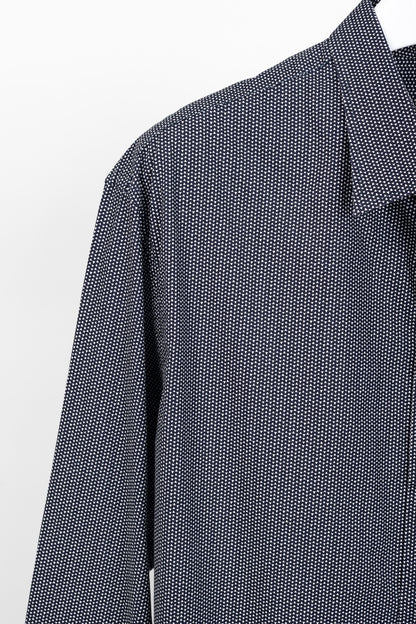 Armani Collezioni Navy Triangle-Print Cotton Button-Up Shirt