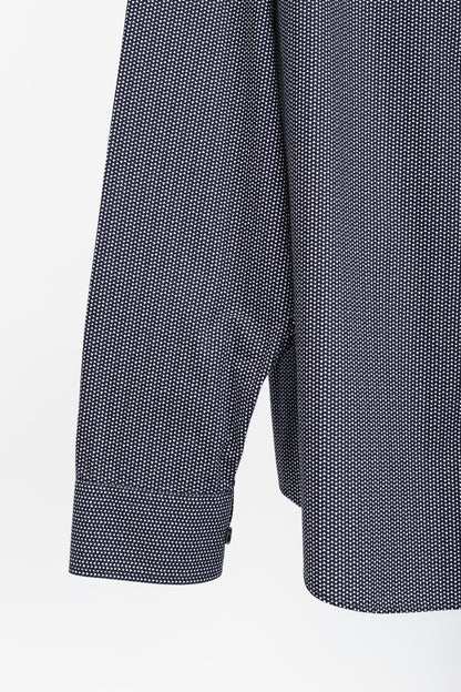 Armani Collezioni Navy Triangle-Print Cotton Button-Up Shirt