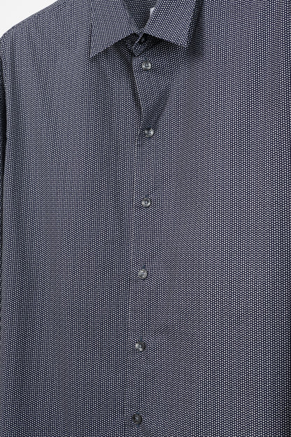 Armani Collezioni Navy Triangle-Print Cotton Button-Up Shirt