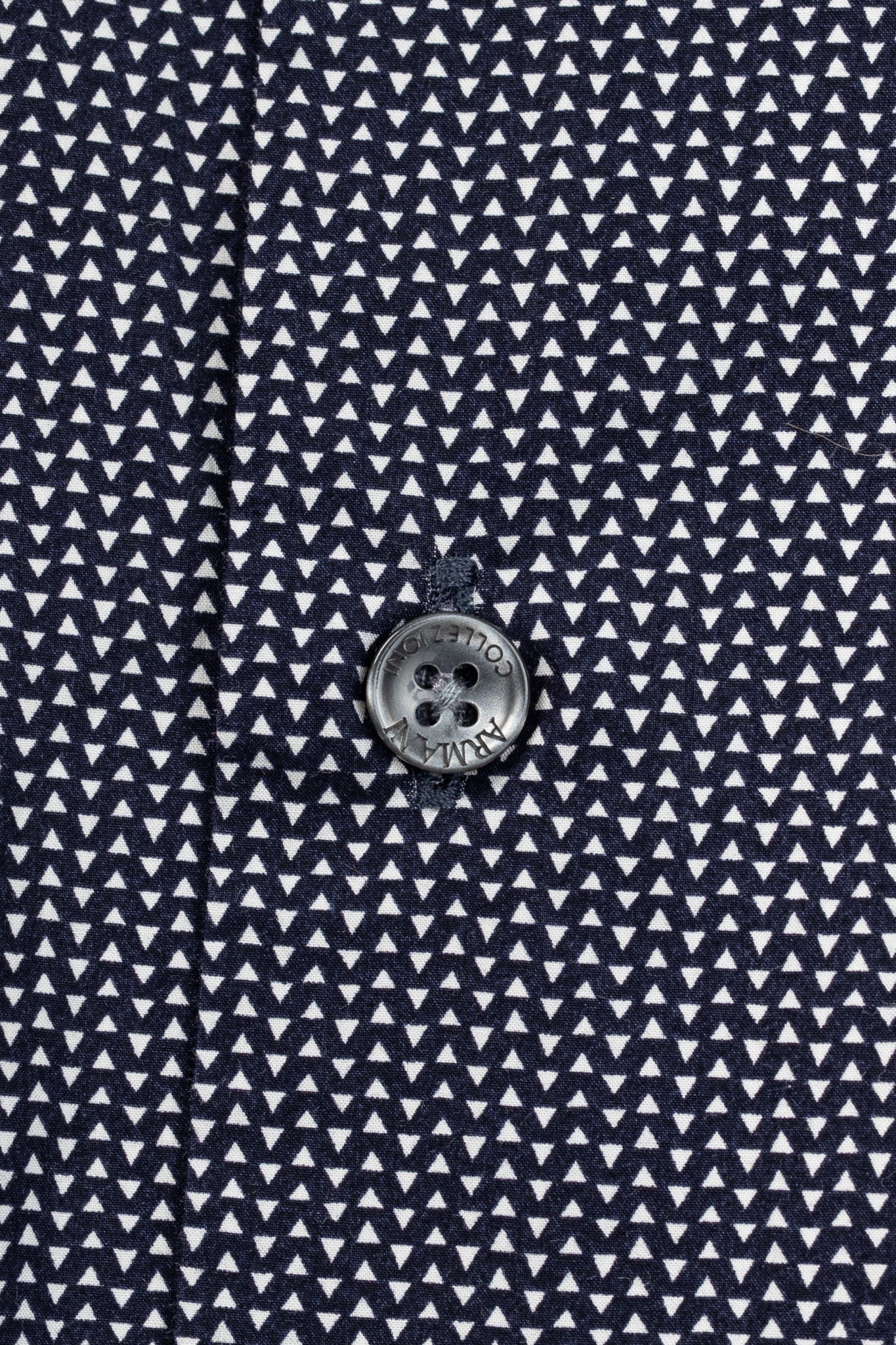Armani Collezioni Navy Triangle-Print Cotton Button-Up Shirt