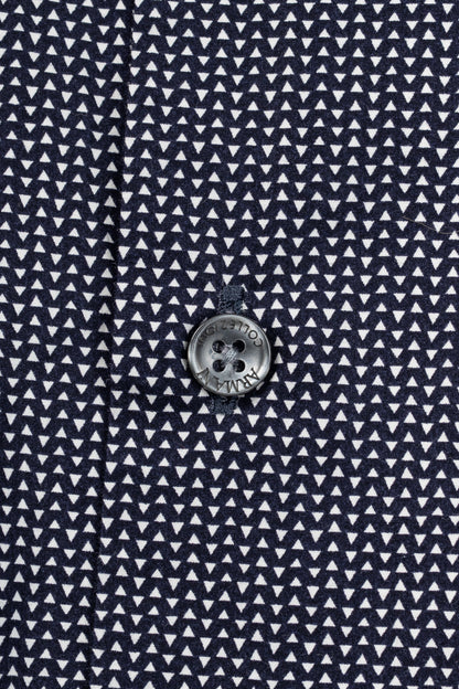 Armani Collezioni Navy Triangle-Print Cotton Button-Up Shirt